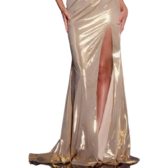 NWT Jovani 42343 Beaded Prom Dress Gold Size 2 - Picture 2 of 6